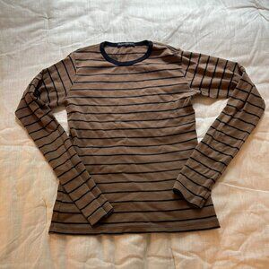 Brandy Melville Brown and Black Stripped Long Sleeve
